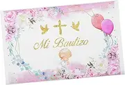 OSALADI Baptism Backdrop First Communion Photo Decor Christening Party Supplies Boys and Girls Photo Background Baptism Decorations
