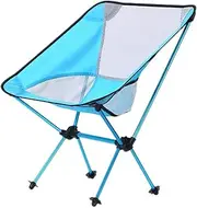 Camping Stool Camping Stool Outdoor Camping Portable Folding Chair Moon Stool Aluminum Alloy Picnic Barbecue Leisure(Blue)