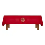 Red Color Altar Frontal and Holy Trinity Cross Overlay Cloth A Set of 2 Items
