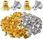 [XolngYYeng] 100pcs Flower Bead Caps Tibetan Style Alloy Tassel End Caps Spacer End Caps Loose Spacer Beads for Jewelry DIY Earrings Bracelet Crafts Making Accessory