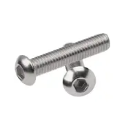 Hex Socket Button Cap Head Screws Bolts, M6 x 25mm 304 Stainless Steel Metric, Hexagon Coarse Threaded Machine Fully Thread Allen SUS Storage
