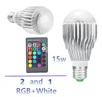 在飛比找Yahoo!奇摩拍賣優惠-現貨 15W 帶記憶功能 變色燈泡 RGB燈泡 七彩燈泡 L