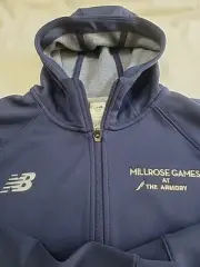 New Balance Millrose Games Women’s Medium Navy Blue Full Zip Travel Hoody - NWT