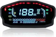 Universal Motorcycle Light LCD Speedometer Digital Backlight Odometer Tachometer Oil Gauge, for 1,2,4 Cylinders Motorcycle Meter Motorcycle Trip Meter