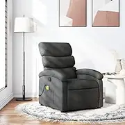 Massage Recliner Chair Dark Grey Fabric Comfy Reclining Living Room Reading Furniture for Lazy Spaces - Sofa, Rocker, Chair