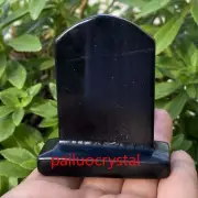 1pc Natural Obsidian Tombstone Quartz Crystal Skull Carved Figurines Reiki 2.5"