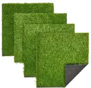 Juvale 4-Pack Artificial Grass Mats for Wall, Balcony, Patio, Decor (12x12 In)