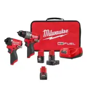 Milwaukee 2-Tool Kit Cordless Hammer Drill + Impact Driver 12V Li-ion w/ Battery