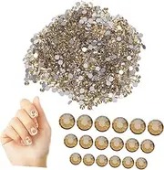 1 Pack Flat Back Nail Rhinestones Nail Gems Round Glass Crystal for Crafts Manicure