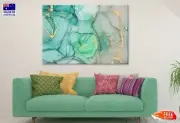 Green Grey & Gold Marble Abstract Wall Canvas Home Decor Australian Made Quality