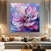 Handmade Oil Painting Canvas Wall Art Decoration Modern Abstract Thick oil Purple Large Flowers for Home Decor Stretched Frame Hanging Painting/Rolled Framele