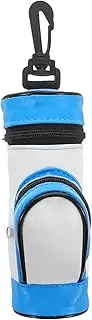 INOOMP Golf Valuables Pouch Stylish PU Golf Ball and Tee Storage Bag with Clip for Easy Attachment Lightweight and Portable Accessory for Men Women Blue