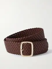 [Anderson's] Anderson's - Woven Leather Belt - Brown - 80 80 Brown