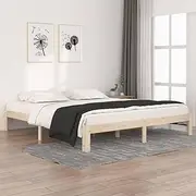 Wooden Bed Frame, 183x203 cm, King Size - Premium Pine Wood Slats, Sturdy, Perfect for Bedroom Furniture, Platform Bedframe, No Mattress