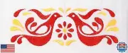 Embroidered Flour Sack Towel - Vintage Pyrex Pattern - Pyrex Friendship - 26