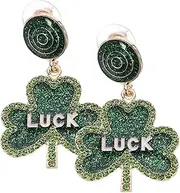 [DEARMAMY] St Patricks Day Jewelry Women's Shamrock Earrings Festival Dangle Earrings Statement Jewelry