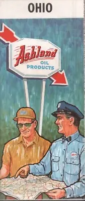 1964 Ashland Road Map: Ohio NOS