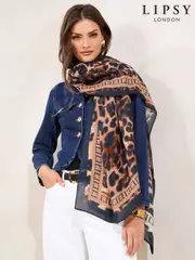 Lipsy Leopard Print Lightweight Printed Scarf (AG5898) | $42
