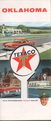 1961 Texaco Road Map: Oklahoma NOS