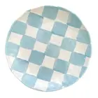 Blue & White Checkered Melamine 6.5" Appetizer Dessert Plate Set of 4 NEW