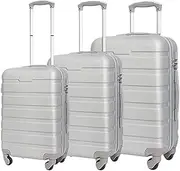 [Wnota] Trolley Suitcase Suitcase Sets Hardside with Double Spinner 3 Piece Travel Luggage Set Lightweight Suitcase Luggage Suitcase (Color : A, Size : 20+24+28in)