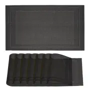Place Mats, 450x300mm Table Mats Set of 8 PVC Washable Woven Placemat Dark Gray