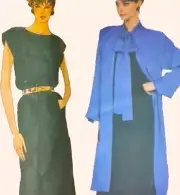 1980s Vogue Designer Stand Collar Balloon Sleeve Coat YSL Sewing Pattern 2990
