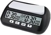 Digital Chess Clock with Two-Way Seesaw Responsive Button, Professional Timing Function Settings for Tournaments Competitions Board Games Timer, English Display