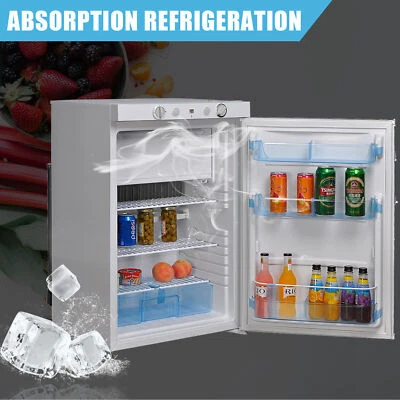 Smad 100L Propane 3 way Gas Refrigerator Top Freezer Fridge Camper Van Cooler