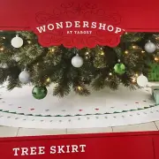 NEW 48" Scandi Pattern Printed Fabric Christmas Tree Skirt fits Trees 42-54" dia