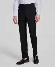 Calvin Klein Men's Black Solid Slim-Fit Performance Dress Pants Size 38W 30L