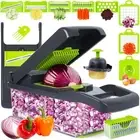 Vegetable Chopper Mandoline Slicer,Veggie Chopper, Multifunctional 10 in 1 Fo...