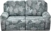 Stretch Recliner Sofa Covers 4/6/8-Piece Printed Recliner Loveseat Covers 1/2/3 Seater Couch Recliner Couch Covers Non Slip Reclining Covers Protector Soft Washable (Color : #18, Size : 2 seat (6pcs