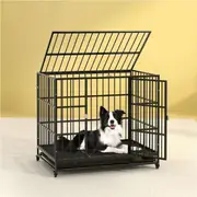 95cm x 65cm x 85cm i.Pet Dog Cage Crate Large Puppy Cat Anti-Bite Pet Kennel Wheels w/Tray Metal