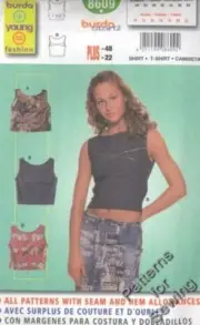 Pattern Burda Sewing Woman Blouse 2 Style Option Sz 10-22 French Spanish NEW OOP