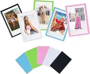 Magnetic Picture Frame 2x3Inch 5Pcs Refrigerator Mini Picture Holder Reusable 5 Colors Magnet Fridge Sleeves for Instax Mini Film Picture Magnetic Photo Fridge Frame Pocket Locker,Office Cabinet (5)