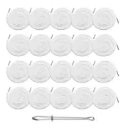 20pcs Drawstring Cords 51" Replacement Drawstring with Threader, White