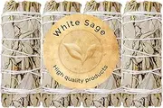 CRFNI 4 Inch White Sage Smudge Sticks 4 Pack - White Sage Bundles for Home Cleansing Incense Healing Meditation & Smudge Sticks Rituals