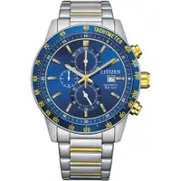 在飛比找PChome24h購物優惠-CITIZEN 星辰 限量款時尚三眼計時錶/藍/44mm/A