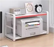 Printer Table Printer Stand Printer Shelves Wood Desktop Printer Stand Steel Frame Printer Shelf for Printer Scanner Fax Home Office Printer Shelf Printer Rack (Color : Bianco, Size : 45 * 24 * 30cm)