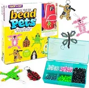 Made By Me Create Your Own Bead Pets by Horizon Group USA, Includes Over 600 Pony Beads, 6 Key Rings, Storage Box & Much More