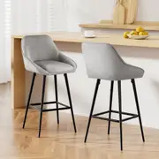 2x Artiss Bar Stools Upholstered Stool Counter Seat Kitchen Dining Chairs