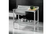 Cefito 100x60cm Stainless Steel Sink Bench Kitchen 304