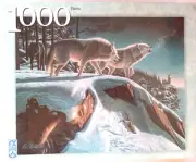 NEW "Midnight Prowlers" Sealed 1000 Piece Puzzle w/Howling Wolves & Lighthouse