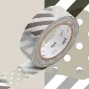 Masking Tape MT 1,5 CM Peas-Stripe Grey And Black
