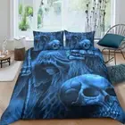 SKULL Quilt Duvet Doona Cover Set Single Double Queen Super King Size Bed