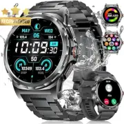 Smart Watch Men Answer/Make Calls 1.43" AMOLED Military 123+ Modes IP68 3 Straps