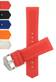 20mm Ribbed Silicone Watch Band for Technomarine Manta, Ray, Sea