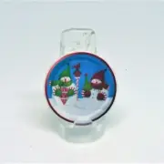 Cute 1:12 Scale Miniature Two Snowmen Ceramic Plate