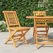 Wood Patio Chair, Dining Chair with Backrest, Folding Garden Chairs 2 pcs for Patio, Restaurant, Yard, Poolside, 47 x 63 x 90 cm